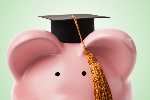 piggy bank with grad cap