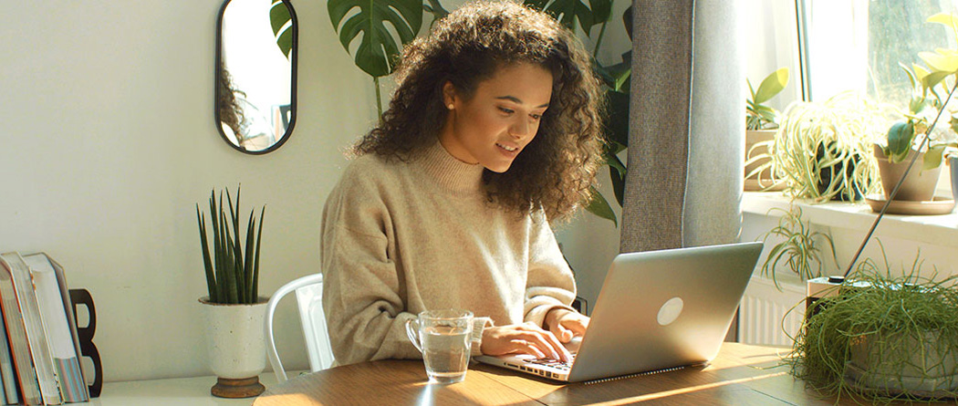 Woman working on computer