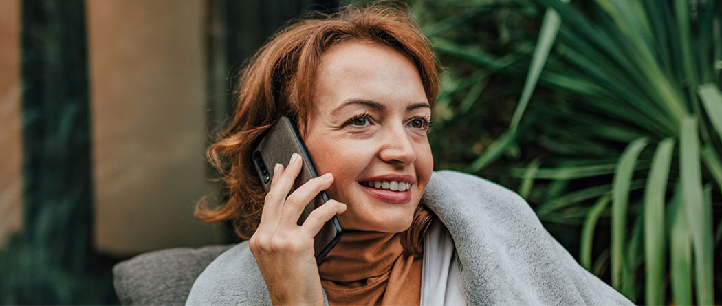 Woman talking on phone