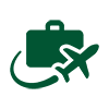 airplane and suitcase travel icon